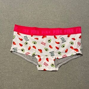 Victoria’s Secret PINK  Gray Avocado Guac Chili Pepper Boyshorts Panty Large L